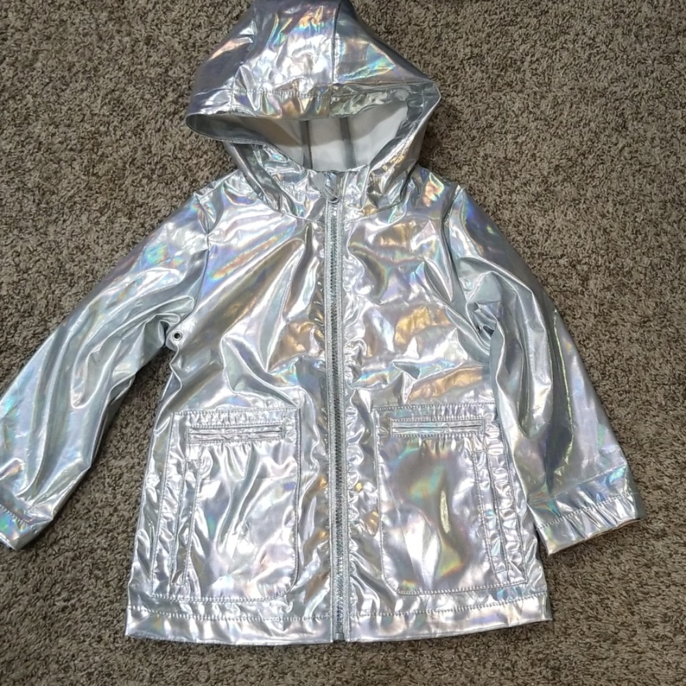 Metallic toddler rain coat